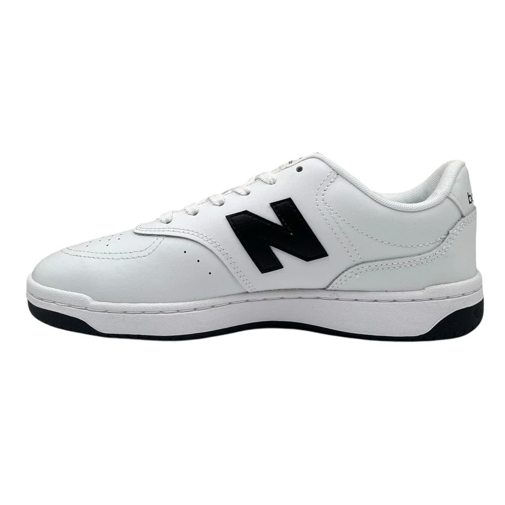 New Balance Mens BB80 Casual Leather Sneakers Size 9 White Black Low Top Fashion